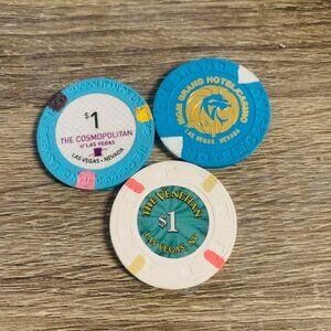 Lucky Gift Lot of 3 Las Vegas Casino Chips The Cosmopolitan MGM Grand Venetian